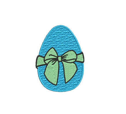 Bow Easter Egg Machine Embroidery Design - sproutembroiderydesigns