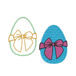 Bow Easter Egg Machine Embroidery Design - sproutembroiderydesigns