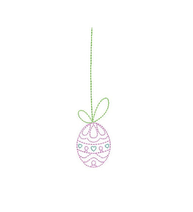 Easter Hanging Egg Machine Embroidery Design, easter egg embroidery design - sproutembroiderydesigns