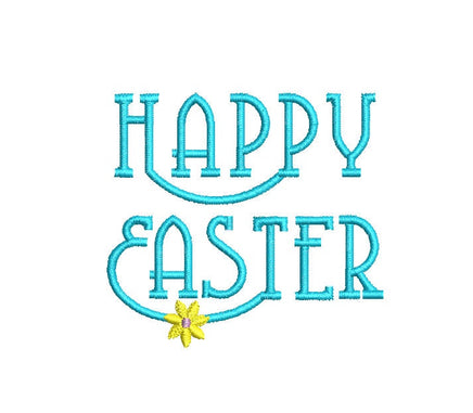 Happy Easter Machine Embroidery Design, Happy easter Script design, Design #3