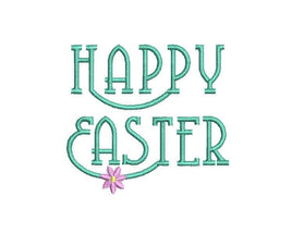 Happy Easter Machine Embroidery Design, Happy easter Script design, Design #3 - sproutembroiderydesigns