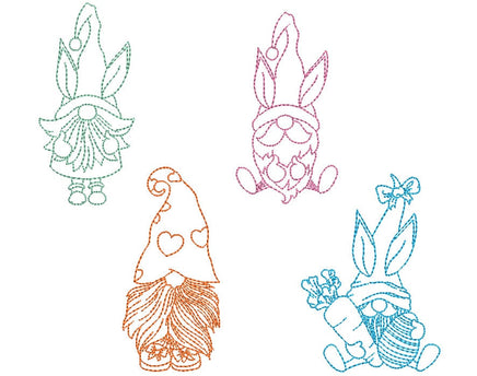 Easter Gnomes Machine Embroidery Designs - sproutembroiderydesigns