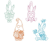 Easter Gnomes Machine Embroidery Design, 4 designs, Collection of Gnome Embroidery Designs - sproutembroiderydesigns
