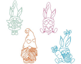 Easter Gnomes Machine Embroidery Design, 4 designs, Collection of Gnome Embroidery Designs - sproutembroiderydesigns