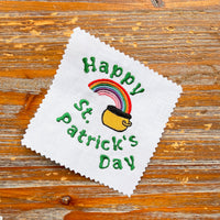 Happy St. Patrick's Day Rainbow Machine Embroidery Design,4x4 Hoop