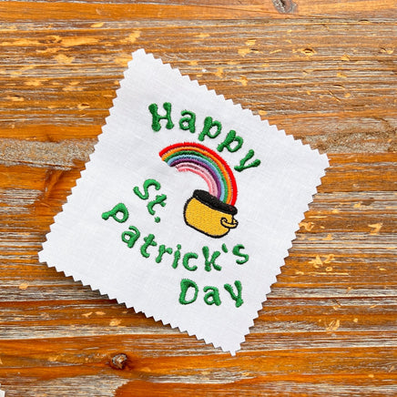 Happy St. Patrick's Day Rainbow Machine Embroidery Design,4x4 Hoop