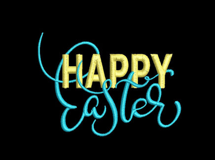 Happy Easter Machine Embroidery Design, Happy easter Script design, Design #5