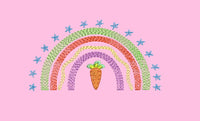 Easter Carrot Rainbow Machine Embroidery Design - sproutembroiderydesigns