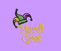 Mardi Gras Jester Hat Machine Embroidery Design - sproutembroiderydesigns