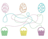 Easter Egg Maze Game Machine Embroidery Design, - sproutembroiderydesigns