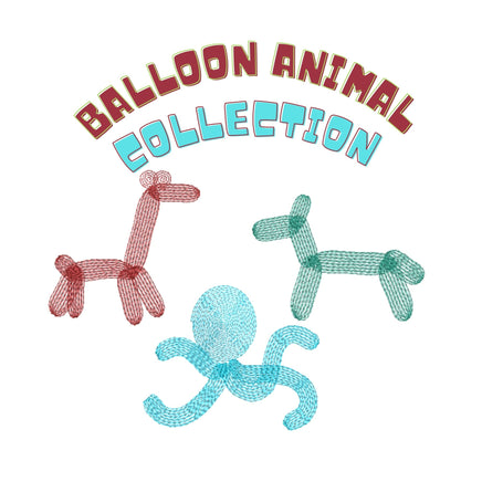 Pack of Balloon Animal Machine Embroidery Design - sproutembroiderydesigns