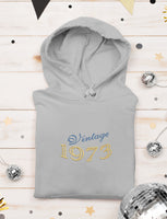 Vintage 1973 Machine Embroidery Design, 50th birthday embroidery design, year embroidery design, 4x4 and 5x7 hoops