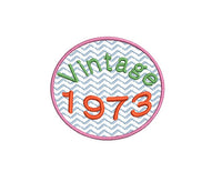 1973 Seal Machine Embroidery Design, 50th Birthday embroidery design, 4x4 and 5x7 hoops, year embroidery