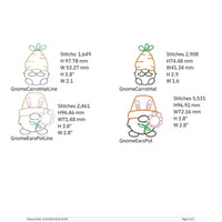 Collection of Easter Gnomes Machine Embroidery Designs - sproutembroiderydesigns