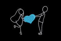 Wedding Couple Holding Heart Machine Embroidery Design, wedding embroidery design