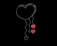 Heart Cloud Dangling Hearts Machine Embroidery Design, Valentine's Day embroidery design