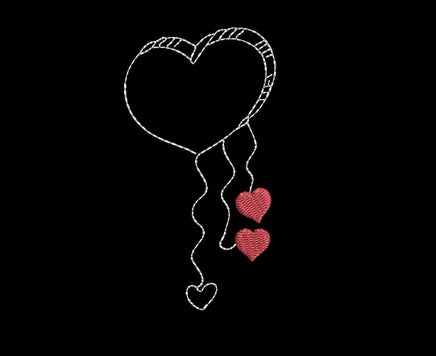 Heart Cloud Dangling Hearts Machine Embroidery Design, Valentine's Day embroidery design