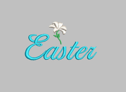 Lily Easter Machine Embroidery Design, Happy easter Script design
