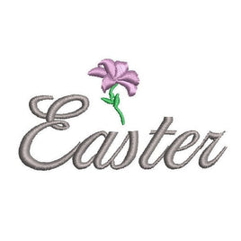 Lily Easter Machine Embroidery Design, Happy easter Script design - sproutembroiderydesigns