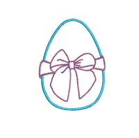 Bow Easter Egg Machine Embroidery Design - sproutembroiderydesigns