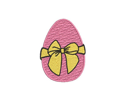 Bow Easter Egg Machine Embroidery Design - sproutembroiderydesigns