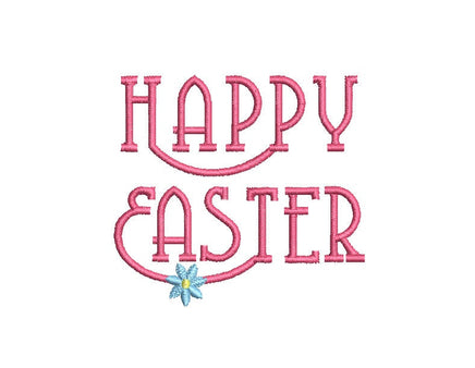 Happy Easter Machine Embroidery Design, Happy easter Script design, Design #3