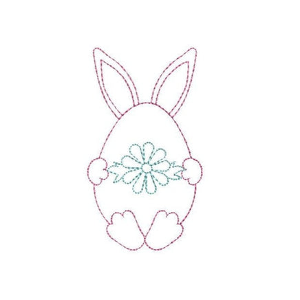 Hiding Easter Bunny Egg Machine Embroidery Design - sproutembroiderydesigns