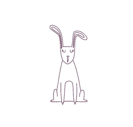 Collection of Rabbit Machine Embroidery Design, 5 Designs, Easter Bunny Embroidery Design, 4x4 hoop, 5x7 hoop, quick stitch - sproutembroiderydesigns