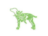 Flower Dog Machine Embroidery Design, Dog Embroidery Design