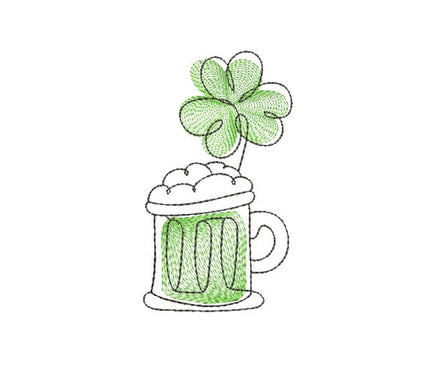 St. Patrick's Day Machine Embroidery Design Collection, 4 Designs, Clover design, beer embroidery, Leprechaun embroidery design