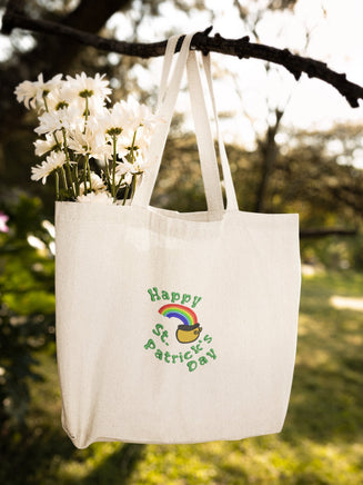 Happy St. Patrick's Day Rainbow Machine Embroidery Design,4x4 Hoop