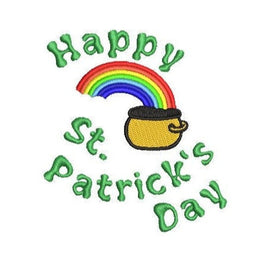 Happy St. Patrick's Day Rainbow Machine Embroidery Design - sproutembroiderydesigns