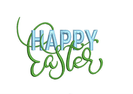 Happy Easter Machine Embroidery Design, Happy easter Script design, Design #5