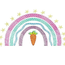 Easter Carrot Rainbow Machine Embroidery Design - sproutembroiderydesigns