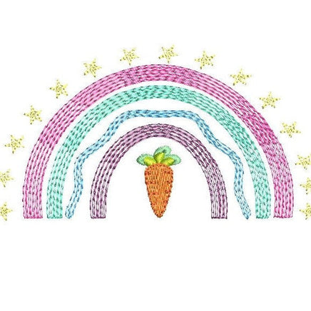 Easter Carrot Rainbow Machine Embroidery Design - sproutembroiderydesigns