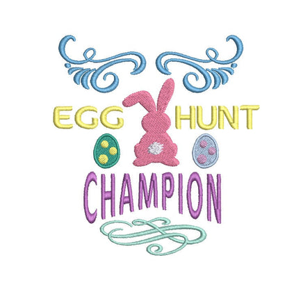 Easter Egg Hunt Champion Machine Embroidery Design, 2 Sizes - sproutembroiderydesigns