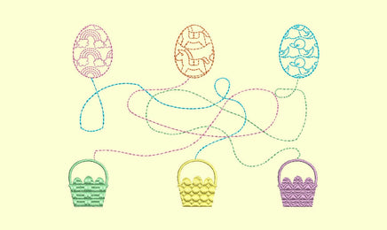 Easter Egg Maze Game Machine Embroidery Design, - sproutembroiderydesigns