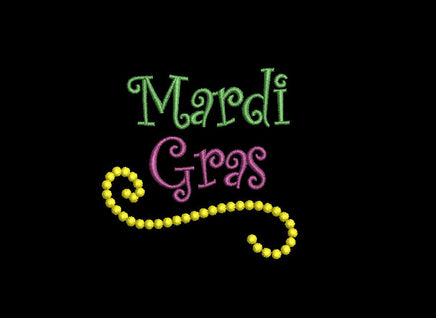 Mardi Gras Bead Flourish Machine Embroidery Design