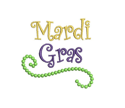 Mardi Gras Bead Flourish Machine Embroidery Design