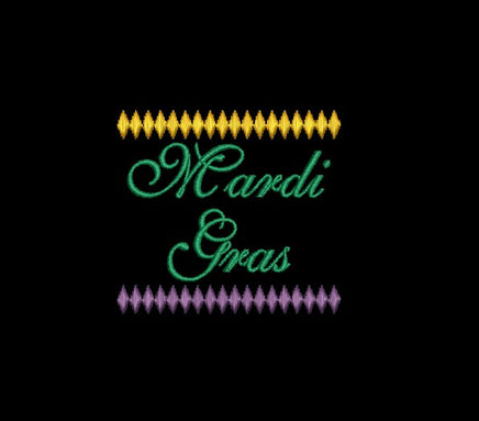 Mardi Gras Diamond Border Machine Embroidery Design - sproutembroiderydesigns