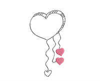 Heart Cloud Dangling Hearts Machine Embroidery Design, Valentine's Day embroidery design