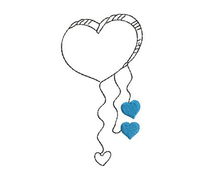 Heart Cloud Dangling Hearts Machine Embroidery Design, Valentine's Day embroidery design