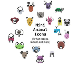 Mini Animal Embroidery Designs for Hair Bows, Ribbons, Buttons and more! Mini Embroidery designs, 20 designs!
