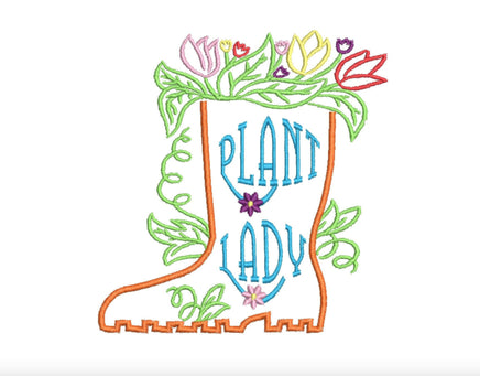 Plant Lady Machine Embroidery Design, Garden saying embroidery design