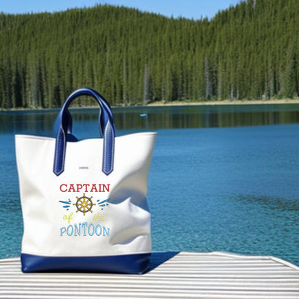 Captain of the Pontoon Machine Embroidery Design, Boat saying embroidery design - sproutembroiderydesigns