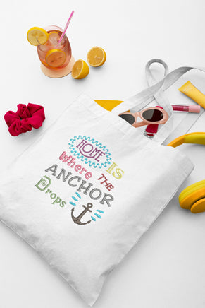 Home Is Where the Anchor Drops Machine Embroidery Design, Boat saying embroidery design
