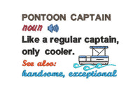 Pontoon Captain Definition Machine Embroidery Design - sproutembroiderydesigns