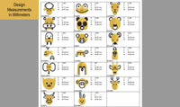 Mini Animal Embroidery Designs for Hair Bows, Ribbons, Buttons and more! Mini Embroidery designs, 20 designs!