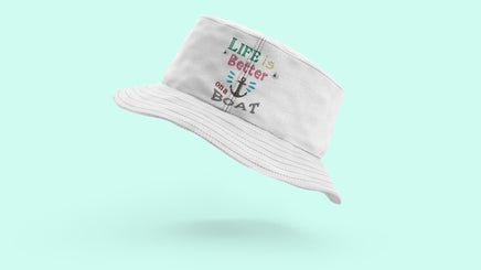 Life Is Better On a Boat Machine Embroidery Design, Boat saying embroidery design