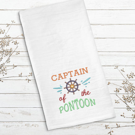 Captain of the Pontoon Machine Embroidery Design, Boat saying embroidery design - sproutembroiderydesigns